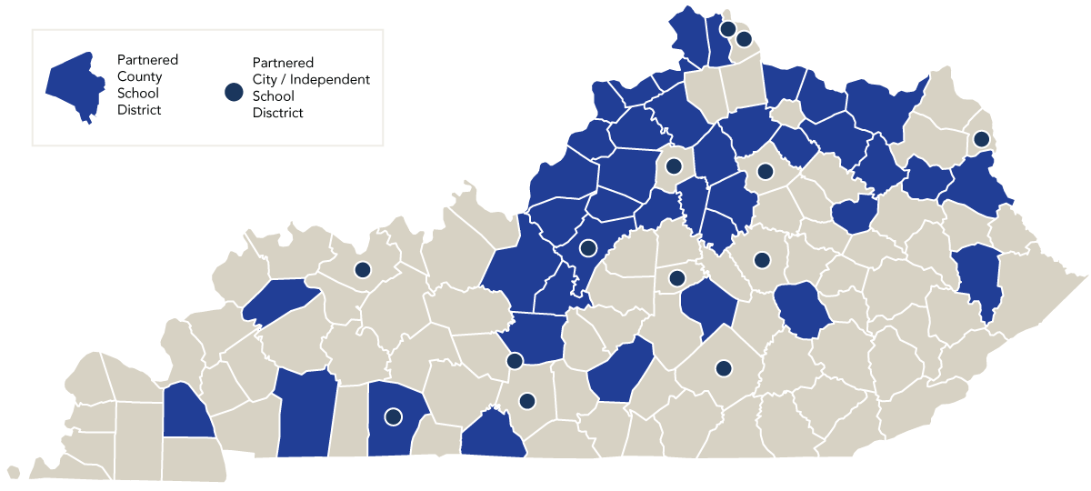 Map of Kentucky Districts served by Next Gen